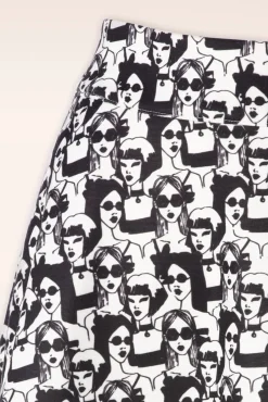 Best Miss Model Swing Rok In Wit En Zwart Vrouwen Rokken