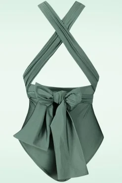 Hot Multiway Badpak In Groene Glitter Vrouwen Badpakken