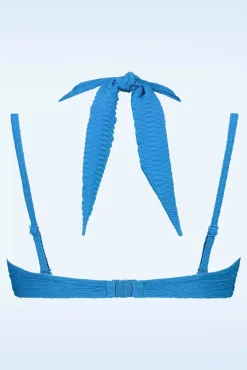 Online Multiway Bikinitop In Blue Snake Vrouwen Bikini's