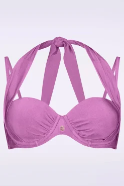 Discount Multiway Bikinitop In Glanzend Lilapaars Vrouwen Badmode