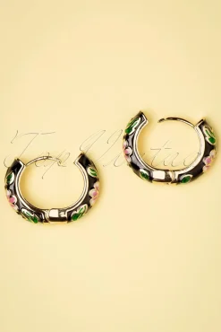 Hot My Flower Oorbellen In Zwart Vrouwen Sieraden