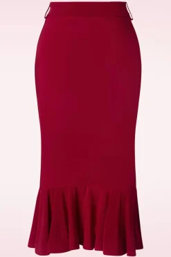 Discount Naomi Ruffle Pencil Rok In Rood Vrouwen Rokken