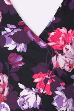 Online Noa Floral Pencil Jurk In Paars En Rood Vrouwen Strakke Jurken