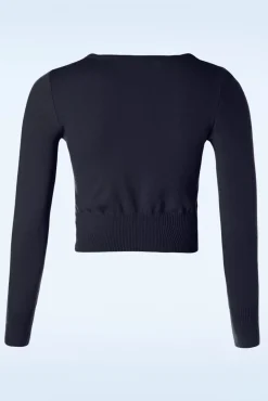 Clearance Nyla Cropped Vest In Marineblauw Vrouwen Vestjes