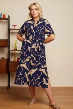 Hot Olive Pixy Jurk In Avondblauw Vrouwen Plus Size Jurken