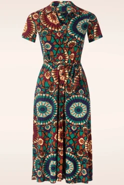 Outlet Olive Torini Midi Jurk In Avondblauw Vrouwen Plus Size Jurken