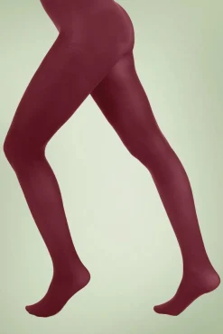 Sale Ondoorzichtige Panty In Bordeauxrood Vrouwen Panty's