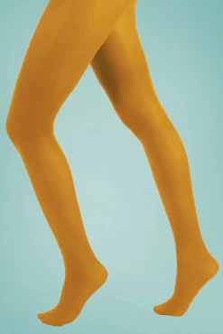 Sale Ondoorzichtige Panty In Mosterd Vrouwen Panty's