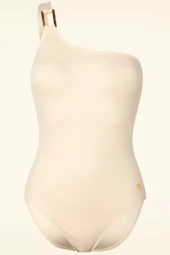 Clearance One Shoulder Badpak In Ecru Vrouwen Badpakken
