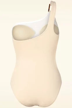 Clearance One Shoulder Badpak In Ecru Vrouwen Badpakken