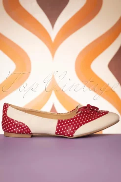 Online Oxford Isabella Ballerina's In Nude En Rood Vrouwen Ballerina's