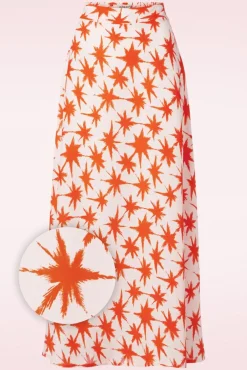 Best Palms Midi Rok In Oranje Vrouwen Rokken