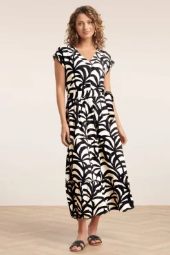 Outlet Paloma Maxi Jurk In Zwart En Zand Vrouwen Plus Size Jurken
