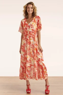 Online Patricia Floral Maxi Jurk In Oranje Vrouwen Maxi Jurken