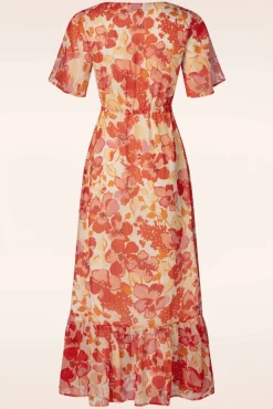 Online Patricia Floral Maxi Jurk In Oranje Vrouwen Maxi Jurken