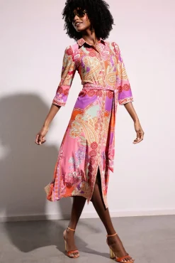 Paula Polo Jurk In Oranje Vrouwen Plus Size Jurken