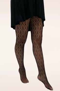 Online Peacock Feather Netpanty In Zwart Vrouwen Panty's