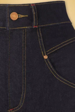 Pepper Short In Donkerdenim Vrouwen Broeken