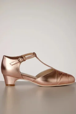 New Petit Monaco T-Strap Pumps In Rose Goud Vrouwen Pumps