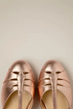 New Petit Monaco T-Strap Pumps In Rose Goud Vrouwen Pumps