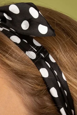 Clearance Pin-Up Haarsjaal Zwart Polkadot Vrouwen Haaraccessoires