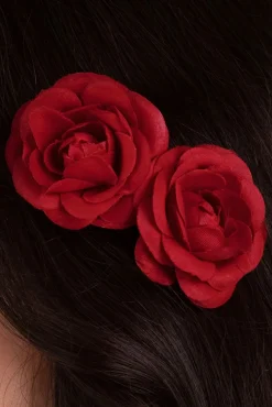 Sale Pin-Up Rode Rozen Haarclips Vrouwen Haaraccessoires