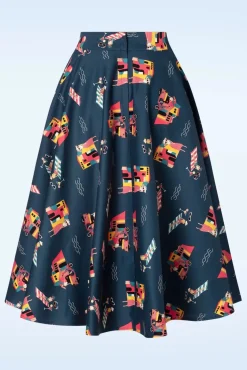 Portofino Living Swing Rok In Blauw Vrouwen Rokken