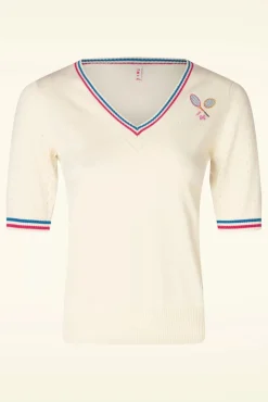 Outlet Pretty Preppy Special Top In Atletisch Wit Vrouwen Truitjes