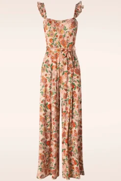 Clearance Rainbow Floral Print Jumpsuit In Licht Roze Vrouwen Playsuits & Jumpsuits