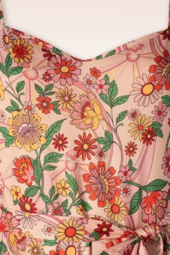 Clearance Rainbow Floral Print Jumpsuit In Licht Roze Vrouwen Playsuits & Jumpsuits