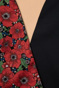 Hot Retro Poppies Haarsjaal In Zwart En Rood Vrouwen Haaraccessoires