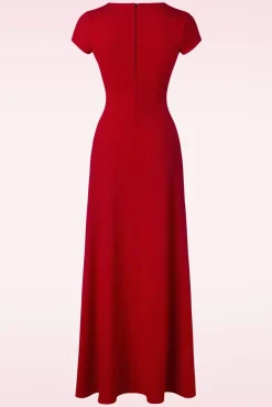 Rinda Maxi-Jurk In Lippenstiftrood Vrouwen Plus Size Jurken