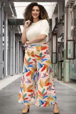 New Rio Tropical Flare Pantalon In Multi Vrouwen Broeken