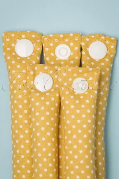 New Rock The Dots - Set Van 12 Krulspelden In Geel Vrouwen Haarstyling