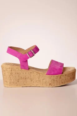 Sale Rory Suede Sleehakken In Fuchsia Vrouwen Sandalen