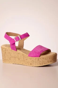 Sale Rory Suede Sleehakken In Fuchsia Vrouwen Sandalen