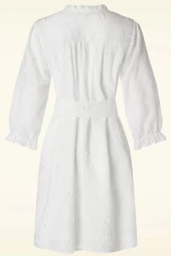 Ruth Geborduurde Jurk In Wit Vrouwen Plus Size Jurken