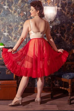 Best Sandra Frilly Petticoat In Rood Vrouwen Petticoats