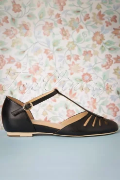New Singapore T-Strap Flats In Zwart Vrouwen Ballerina's