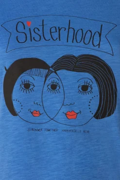 Outlet Sisterhood T-Shirt In Krachtig Blauw Vrouwen T-Shirts