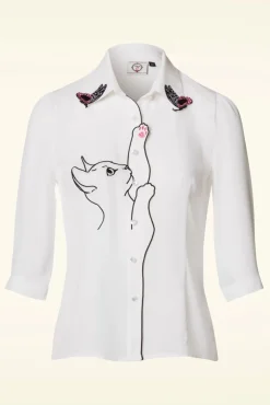 New Snow Bird Blouse In Ivoorwit Vrouwen Blouses