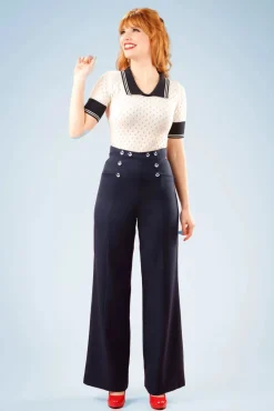 Sale Stay Awhile Broek In Marineblauw Vrouwen Broeken