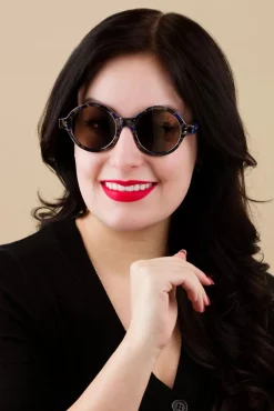 Clearance Stay Shady Ronde Zonnebril In Blauw Vrouwen Zonnebrillen