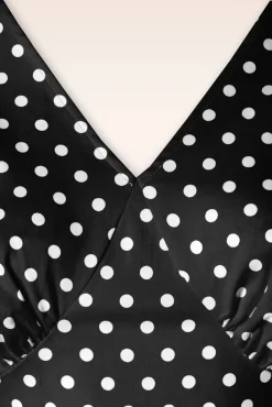 Outlet Summer Spot Swing Jurk In Zwart Vrouwen Plus Size Jurken