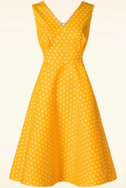 Summer Spot Swing Jurk In Geel Vrouwen Plus Size Jurken