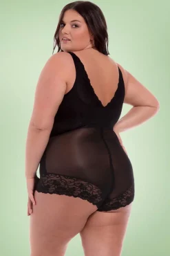 Online Supercontrol Kanten Body In Zwart Vrouwen Shapewear