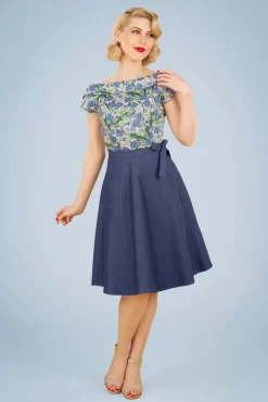 Online Sweet Sail Wrap Swingrok In Denimblauw Vrouwen Rokken