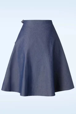 Online Sweet Sail Wrap Swingrok In Denimblauw Vrouwen Rokken