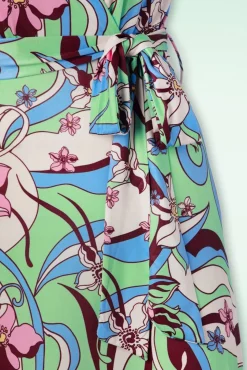 Swirly Maxi Jurk In Groen En Roze Vrouwen Plus Size Jurken