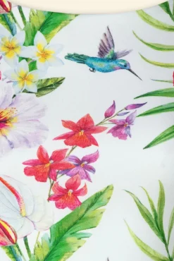 Best Tanya Tropical Pencil Jurk In Wit Vrouwen Plus Size Jurken